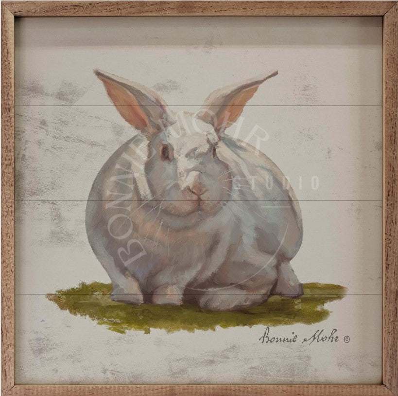 Wood Art - Farm Animal Series - Rabbit On Grass – Bonnie Mohr