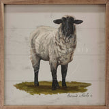 Wood Art - Farm Animal Series - Sheep On Grass