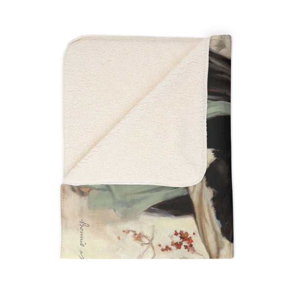 The Winter Robin Sherpa Fleece Blanket