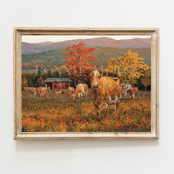 ボニームーア作　秋の農場風景絵画パネル HORIZONTALARTMAINIMAGE_11_c349