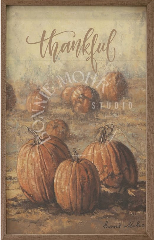 Wood Art - Country Pumpkins (With Verse)