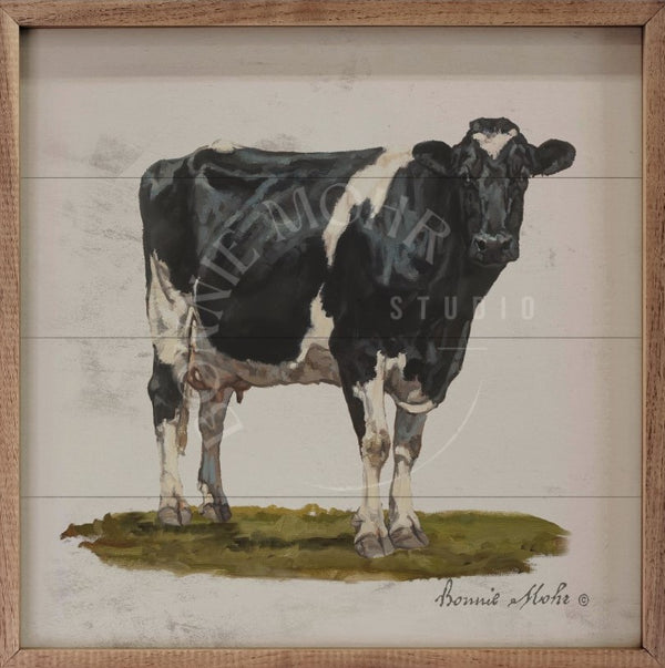 Wood Art - Farm Animal Series - Cow On Grass