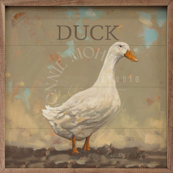 Common Duck イラスト 木製ボード　絵 duck-