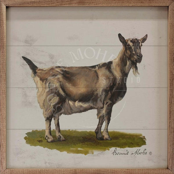 Wood Art - Farm Animal Series - Goat On Grass