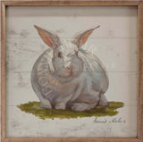 Wood Art - Farm Animal Series - Rabbit On Grass