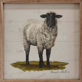 Wood Art - Farm Animal Series - Sheep On Grass