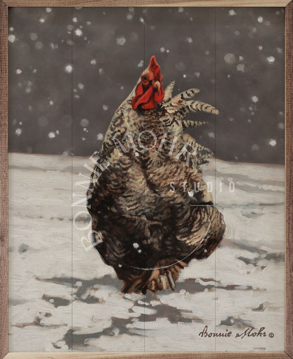 Wood Art - Winter Rooster
